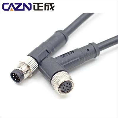 China Waterproof Angled 90 Degree Plug Mount 3 m8 Connector Automotive Cable 4 5 6 8 Pin IP67 M8 Connector for sale