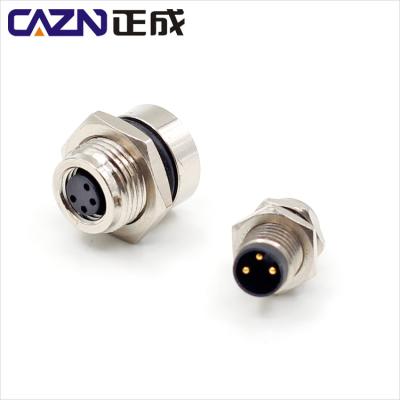 China Automotive M8 bent pin socket 3 4 5 6 8 pin rear mount receptacle socket M8 connector for sale