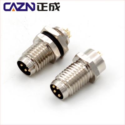 China Automotive M8 Panel Mount 3pin 4pin Receptacle M8 Full Metal Copper Material Screw Connector for sale