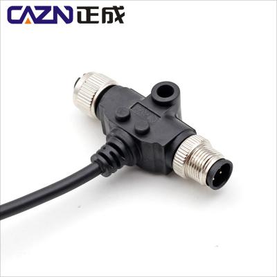 China M12 T Type Electronic Splitter 4 5 6 Cable 3 8 Pin Female To Male AT Cable Connector for sale