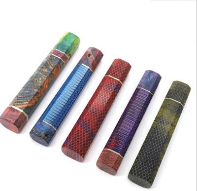 China Viable Professional Stable Knives Group Of Ten Diy Damascus Handle Resin Honeycomb Wooden Material for sale