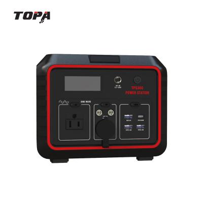 China Cheap TOPA 300W Bank Battery Dock Charging 296Wh Portable Solar Generator House Power Station for sale