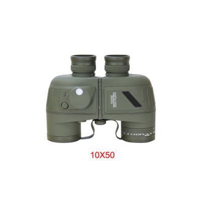 China Wholesale Customized Aluminum Alloy +Optical Glass+ABS Plastic Rangefinder Hunting Watch Binoculars 10x50 Waterproof Binoculars With Compass for sale