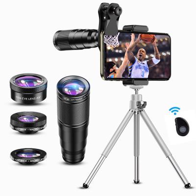 China Aluminum Plastic Lens + Glass+ABS Phone Camera Lens Phone Optics For Android, iPhone Samsung 22X Pixel Telephoto, 120 Wide Angle Lens And 25X Macro Lens for sale