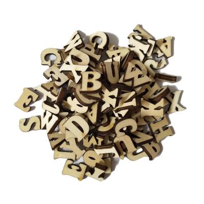 China Eco-friendly Unfinished Natural Small Size Wooden Alphabet Letter Decoration For Kids for sale