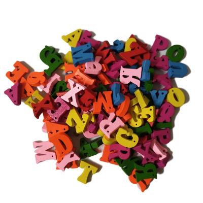 China Eco-friendly Colorful Children's Educational Toy Wood Letters With Hanging Small Size Natural Holes for sale