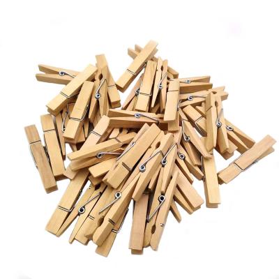 China Europe Wholesale 2.4in Fashional Large 2.4in Fashional Staples Natural Wood Birch Clothes Staples for sale