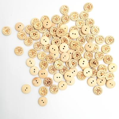 China Europe 15/20/25 mm high quality round handmade wooden button with love for sale