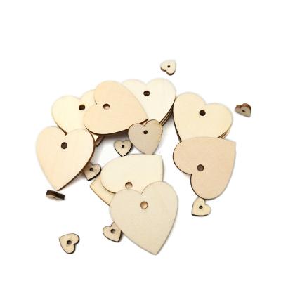 China China 10~40mm Unfinished Heart Shaped Poplar DIY Wooden Slices for Decoration for sale