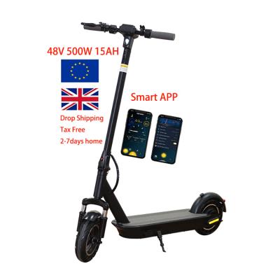 China UK Warehouse 10inch Soild tire escooter 500W 48V 15Ah e scooters UK unisex E suspension foldable electric scooter. - for sale