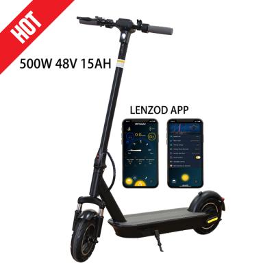 China 500W Unisex Electric Scooter 48V 15AH Long Range 40km Front Suspension E Scooter With Smart APP for sale