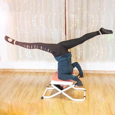 China Hand Clamped Yoga Headstand Jig Bodybuilding Yoga Stool Handstand Inverted Headstand Bench 53*18*54 for sale