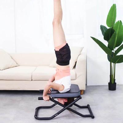 China Yoga Exercise Aid Headstand Jig Yoga Inversion Chair Stool With PU Pad Handstand Trainer 51X16X87cm for sale