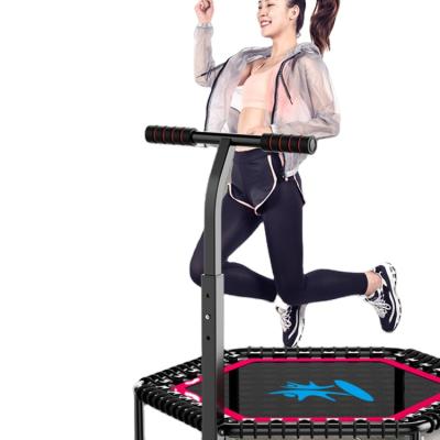 China Without Protective Net Fitness With Adjustable Handrail Exercise Trampoline For Adults Indoor 26 Cm High for sale