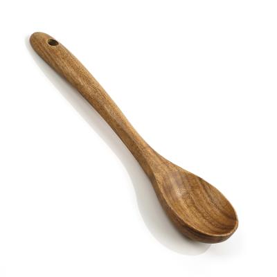 China Sustainable Custom Organic Wooden Cooker Soup Pocket Spoon For Cook for sale