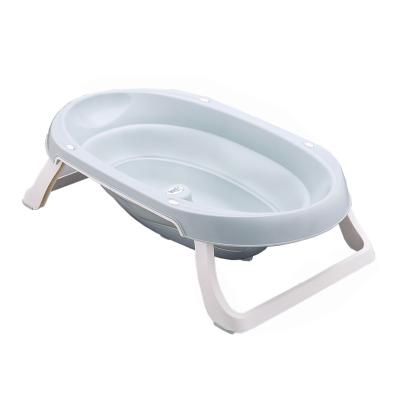 China Baby Bath Cleaning Portable Newborn Baby Plastic Folding Bathtub With Stand for sale