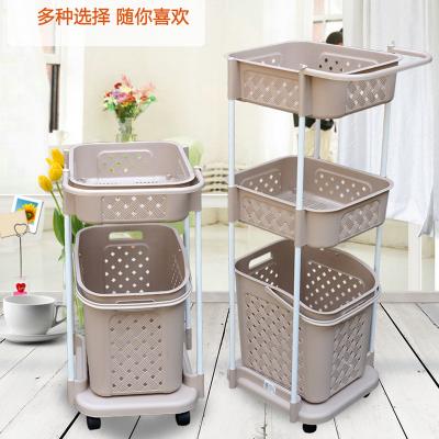 China Factory direct sale viable 2 layer plastic storage rack with wheels for kitchen pantry cabinet for sale