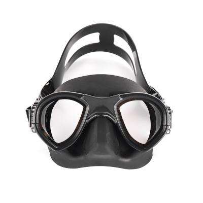 China Irregular texture on the nose to easily facilitate ear pressure PC frame silicone free dive adult diving mask snorkeling for sale