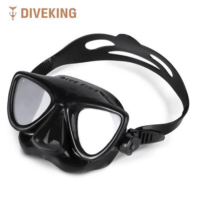 China Low Volume Full Silicone Dive Mask Tempered Glass Lens Small Scuba Diving Adult Mask for sale