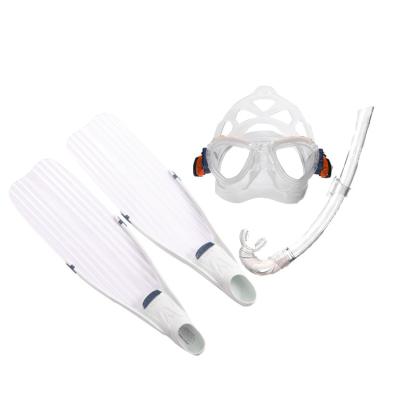 China Brand Comfortable Anti-fog Glass Mask Fins Snorkeling Anti-skid Swimming Fins and Mask Set Fins Attached Snorkeling for sale