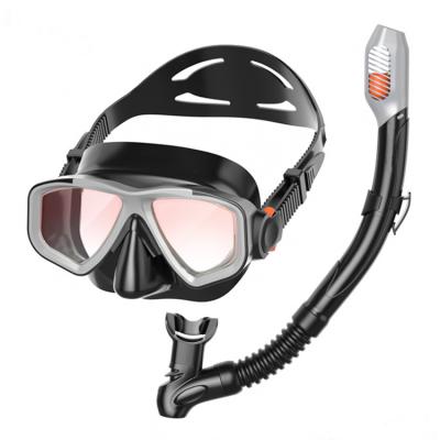 China Professional UV Lens UV Adult Gear Plating Glass Diving Mask Set Snorkling Set Diving Snorkeling for sale