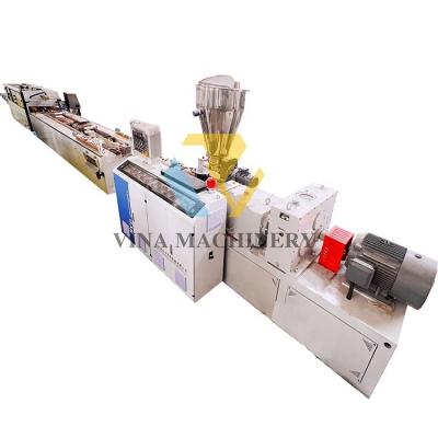 China Tapered Twin Plastic Extrusion Line PVC WPC Wire Screw Extruder PVC Profile Plastic Profile Making Machine for sale