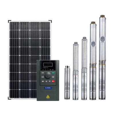 China Farm Irrigation Water Pump Kit Submersible Solar Borehole Pumps DC to AC Solar Water Pump for Irrigation for sale