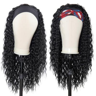 China 2021 Hot Sale Deep Wave Fiber Synthetic Headband Wig for sale