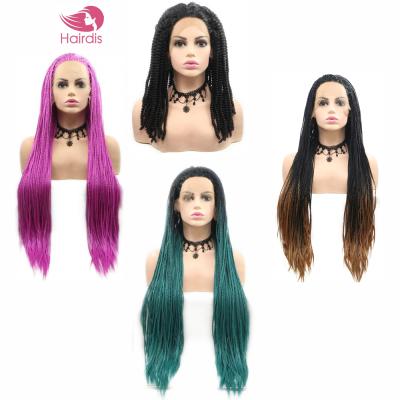 China Box/Hook/Micro/Cornrow/Chinese Braided Suppliers Crochet Wig For Braid And Weave With Combs Fulani Cornrow Swiss Lace Front Custom Made Braided Wigs for sale