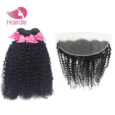 China Unprocessed Kinky Curly Mongolian Weave 10A 100% Kinky Curly Cuticle Aligned Mink Virgin Human Hair Bundles With Frontal Closure for sale