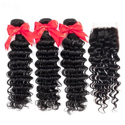 China Deep Wave Extension Seller Cuticle Aligned Deep Wave Bundles Virgin Brazilian Human Hair Raw Mink 12 16 18 24 30 40 Inch Full Ends for sale