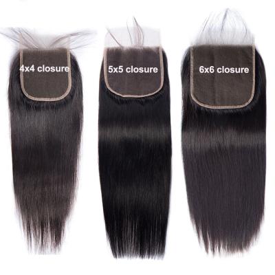 China No Smell Thin / Minimal Shedding Virgin Brazilian Cuticle / Tangle Free Hd Lace Closure Hair Brazilian Cuticle Aligned 4*4 5*5 6*6 7*7 2*6 Swiss Lace Closure 360 Seamless HD for sale