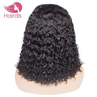 China Factory Outlet Water Wave 2021 Wholesale Short Natural Virgin Human Hair Soft 100% Virgin Lace Front Wig for sale