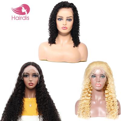 China Wholesale Deep Wave Brazilian Deep Wave Lace Front Wig Fringe Golden Colored Short 4 To 30 Inch Blonde 1B 613 360 Full Lace Hair Wig for sale