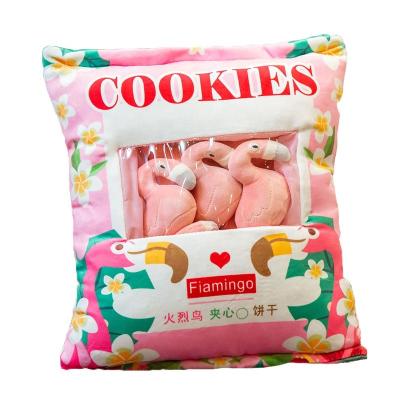 China Cute Kawaii Plush Toy Stuffed Ball Cute Pillow Pudding Snack Rest SnackCushion Snack Package Bag OEM/ODM For Kids for sale