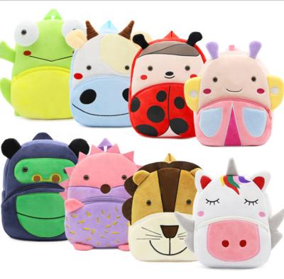 China Custom eco-friendly cute zoo 3d girl boy plush children cartoon animal backpack kids for school for sale