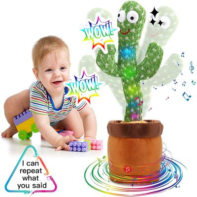 China 2022 Toy Cartoon Factory Cheap Stuffed Amazon Hot Sale 32cm Soft Cactus Plush Singing Dancing Talking Dancing Toys For Kids for sale