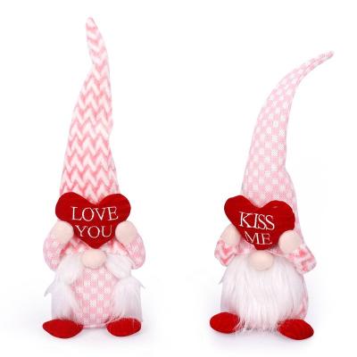 China Valentine Day Gnomes Plush Faceless Doll OEM/ODM Cute Figures Toy Decorations Lover Valentines Day Fun Stuffed Gift For Loved One for sale