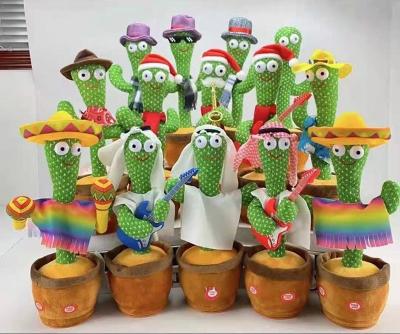 China Funny Plush Cactus Toy Dancing Wiggle Doll Play Singing Plush Musical Recording Toy Dancing Cactus Plush Talking Toy for sale