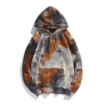 China Anti-wrinkle Tie Dye Sweatshirt Casual Fit Men Windproof Hoodie Polyester Cotton Hoody Premium Hoodies for sale