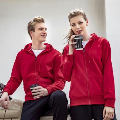 China Anti-wrinkle Men Long Sleeve Knitted Cotton Polyester Embroidery Sweatshirt Custom Full Face Zip Up Hoodie for sale