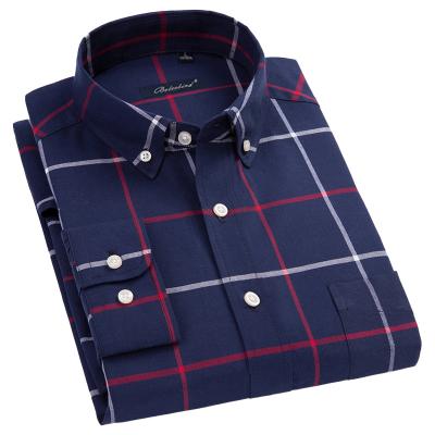 China Anti-pilling High Quality Oxford Shirt Man Square Collar 100% Cotton Long Sleeve Shirts for Men for sale