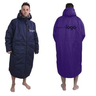 China Custom Waterproof Dry Outdoor Robe Poncho Coat Surf Logo Swim Parka Change Windproof With Sherpa Fleece Interior for sale