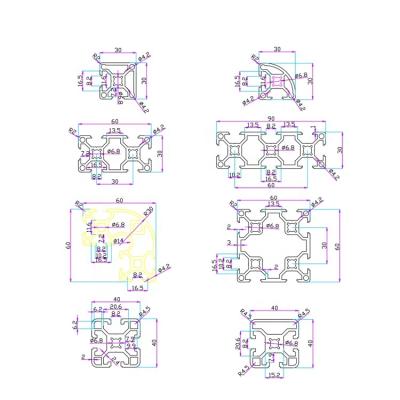 China High Quality Thermal Aluminum Good T-slot Cut Profile Extrusion Aluminum Profile Back for sale