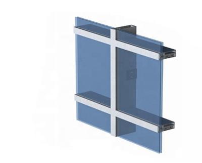 China G6063 T5 Glass Wall Anodize Aluminum Windows Curtain Wall With Tempered Glass for sale