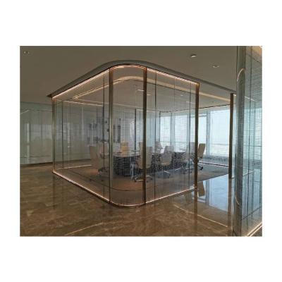 China Modern Modern Aluminum Frame Office Partition With Lights Aluminum Partition for sale