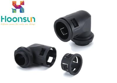 China Black Nylon Liquid Tight Conduit Connector Right Angle For Flexible Pipes for sale