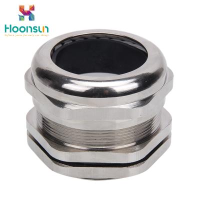 China IP68 Metric Bickel Plated Brass Metal Cable Gland / Straight Electrical Cable Gland for sale