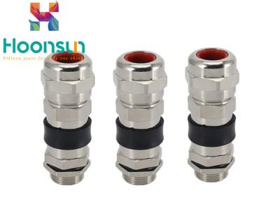 China GRP Metal Brass Explosion Proof Cable Gland Nickel Plated Fire Rated With Rubber for sale