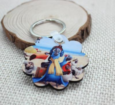 China Durable Wholesale MDF Heat Press Custom Blank Wood Keychains K03 Sublimation for sale